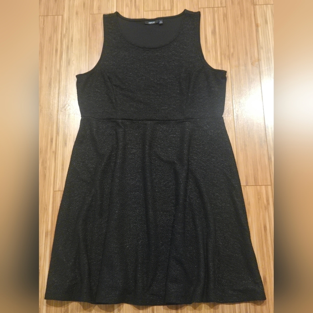 Apt. 9 Black Sleeveless Fit & Flare Textured Dress